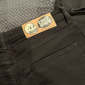 Cheap Monday mens distressed knee black stretchy pants